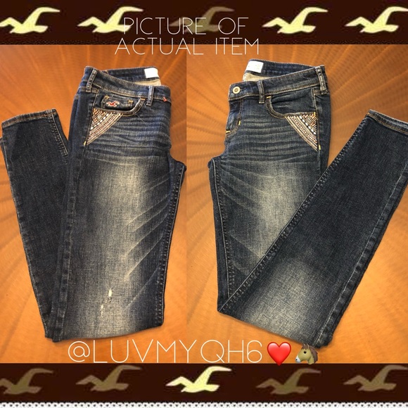Hollister Distressed Straight Leg Mid Rise Jeans - Picture 3 of 5